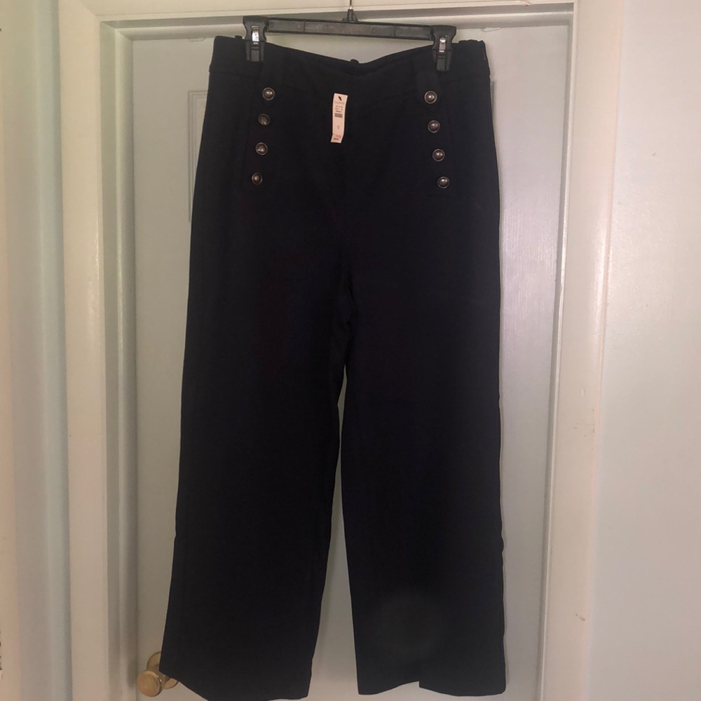 NWT Talbots Wide leg indigo blue sailor full length pants Size 12
